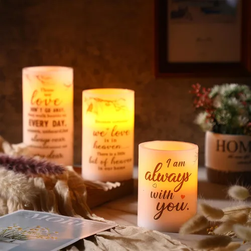 Miniatura 7 de Treela 3 velas conmemorativas, regalos conmemorativos, luces LED cardenales sin llama, regalos religiosos para la pérdida de un ser querido, velas