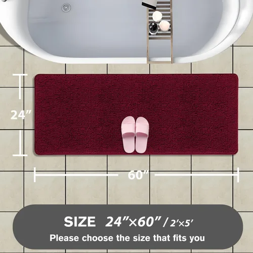 Miniatura 176 de Alfombra de baño pequeña de 12 x 18 pulgadas, lavable y absorbente, antideslizante, alfombra de baño de felpilla gruesa y suave para baño, ducha