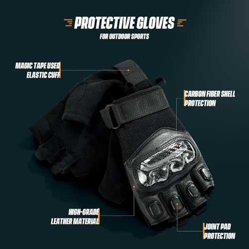 Miniatura 5 de OOPOR Guantes de motociclismo, guantes de ciclismo para hombres y mujeres, guantes de bicicleta sin dedos, guantes de bicicleta para levantamiento