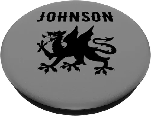 Miniatura 2 de Johnson Surname Welsh Family Name Wales Heraldic Dragon PopSockets Standard PopGrip