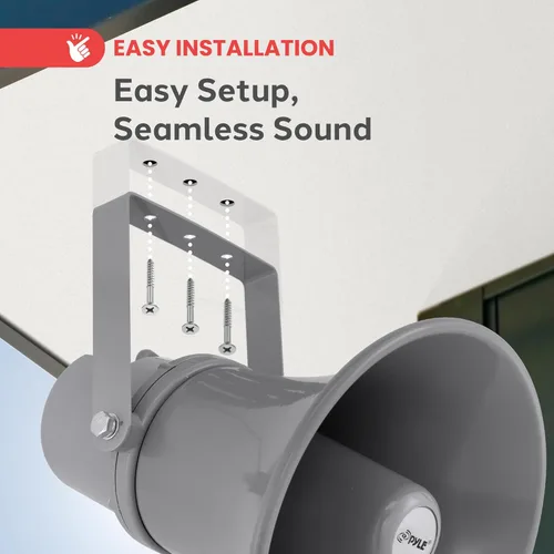 Miniatura 4 de Pyle Altavoz de bocina PA para interiores y exteriores, megáfono de sonido compacto de potencia de 20 vatios de 9.7 pulgadas con frecuencia de 400