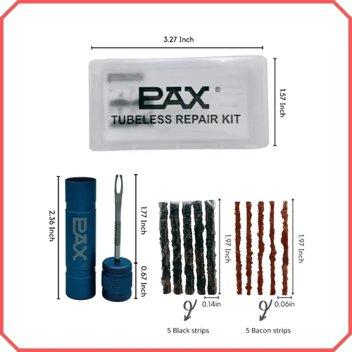 Miniatura 2 de PAX Kit de reparación de neumáticos de bicicleta sin cámara de 12 piezas, incluye recipiente de almacenamiento, herramienta de enchufe, 5 tapones