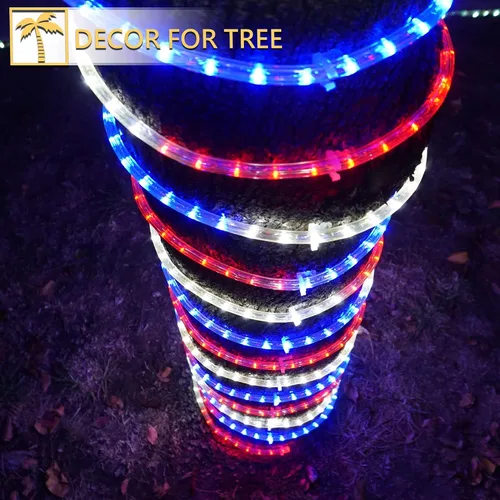 Miniatura 3 de Peng Lights - Tira de luces LED patrióticas conectables, flexible, impermeable, el color favorito de Estados Unidos, rojo, blanco y azul (100 pies)