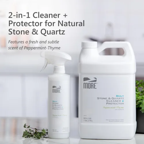 Miniatura 2 de Limpiador y protector MORE de piedra y cuarzo - Limpiador de granito, cuarzo y mármol - Para encimeras de cocina y baño - Spray de superficie a base