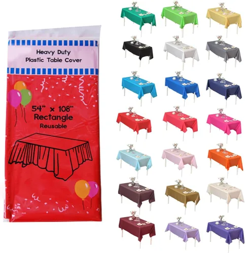 Miniatura 64 de Evershine - Mantel de plástico resistente y reutilizable, paquete de 12 unidades (redondo, 84 pulgadas, aguamarina)