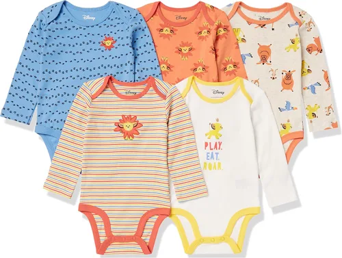 Amazon Essentials Disney | Marvel | Star Wars - Body unisex de manga larga para bebés, paquete de 5