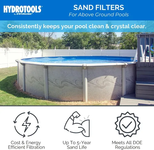 Miniatura 2 de SWIMLINE HYDROTOOLS Sistema completo de filtro de arena, tanque de 12 pulgadas, para piscinas sobre el suelo de hasta 8,000 galones, bomba de una