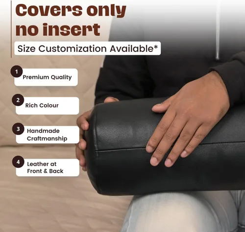 Miniatura 6 de Funda de cojín redonda para el cuello, funda de almohada redonda de luna llena de 14 x 5 pulgadas, funda de almohada cilíndrica de piel de cordero