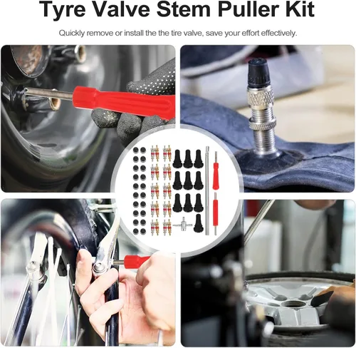 Miniatura 5 de 54pcs Tire Stem Removal and Installation Tool Set for Car Tire Repair and Auto Valve Stem Tools Maintenance Kit