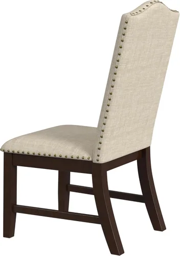 Miniatura 36 de Homepop Silla de comedor con detalles festoneados, sillas de comedor Parsons tapizadas, muebles decorativos para el hogar, tejido gris claro