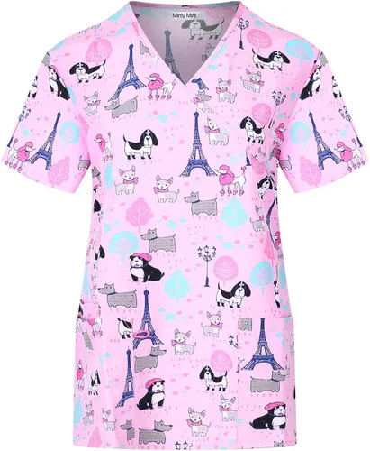 Miniatura 2 de Minty Mint - Conjunto de ropa médica para mujer, cuello en V, con paneles de ventilación