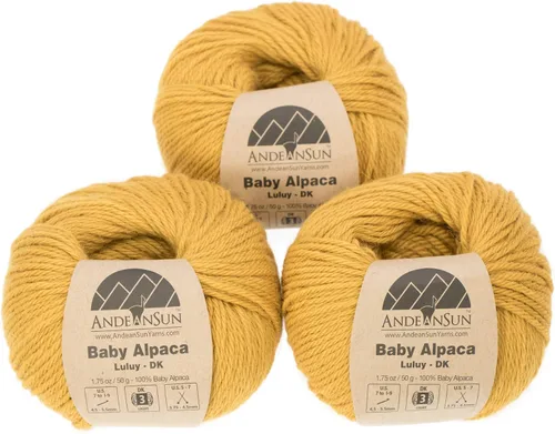 Miniatura 7 de (Juego de 3) Ovillos 100% de lana de alpaca bebé #1, DK #3, Worsted #4, Bulky #5 (150 gramos / 5.29 onzas en total), lujosos, acogedores y suaves