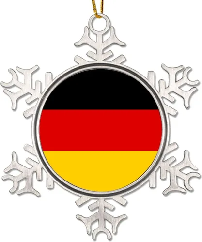 Adornos de Navidad de Alemania, bandera de Alemania, novedad de metal, copo de nieve, adorno de Navidad, bandera nacional, recuerdo del país,