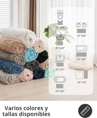 Miniatura 7 de ILANGO Alfombras de baño rosas de Navidad de 24" × 17", antideslizantes y súper absorbentes, extra gruesas, suaves, lavables para el suelo, alfombra