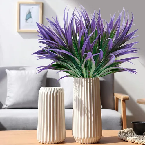 Miniatura 2 de 8 piezas de plantas falsas para exteriores, resistentes a los rayos UV, plantas de césped alto artificiales, flores tropicales, arbustos, decoración