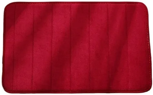 Alfombra antideslizante de Baño para el Hogar, alfombra de lana de coral, absorción de agua, antideslizante, espuma viscoelástica, absorbente, Rojo
