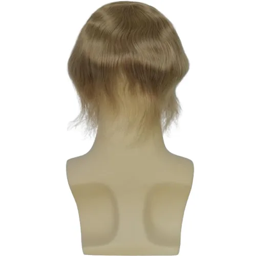 Miniatura 3 de Voloria Swiss Full Lace Toupee Europeo Real Cabello Humano Reemplazo para Hombres Hairpiece #18 Rubio Ceniza Marrón