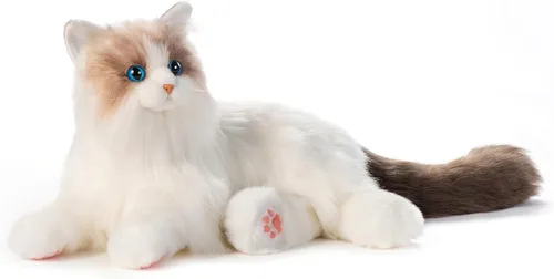 Chongker Compañero interactivo robot gato mascotas, animales de peluche con peso hecho a mano, juguete de peluche para gato con respuesta de voz,