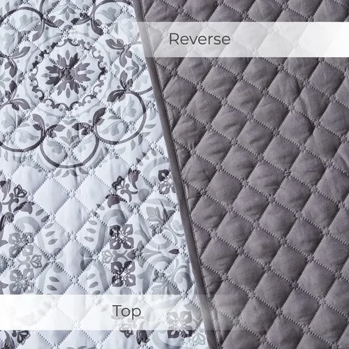 Miniatura 6 de Mellanni - Juego de cubrecama para cama individual con funda de almohada - Tecnología de acolchado ultrasónico - Juego de edredón de 2 piezas de Gris