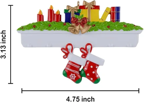 Miniatura 5 de Adorno de Navidad familiar 2023 personalizado, medias de mantel para familia de 2, adorno para árbol de Navidad, regalo de recuerdo personalizado