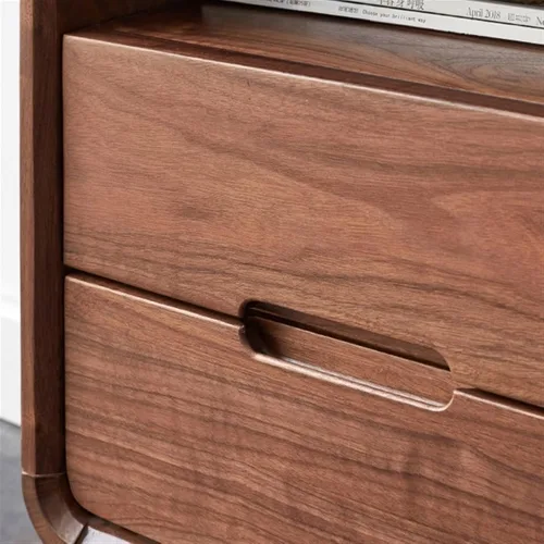 Miniatura 6 de SISWIM Mesitas de noche de madera de nogal negro dormitorio armario de almacenamiento mesita de noche pequeña mesa auxiliar