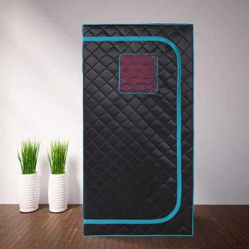 Miniatura 6 de Smartmak Caja de sauna infrarroja portátil con lámpara de terapia de luz roja de 660 nm para el hogar, tienda de campaña de spa de sauna seca