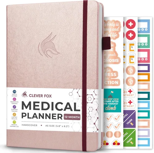Miniatura 13 de Clever Fox - Planificador médico compacto A5 de 12 meses – Cuaderno médico, diario de salud, diario de bienestar para el seguimiento de la salud