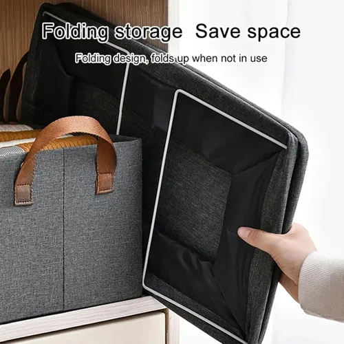 Miniatura 4 de Sistema organizador de cajas de almacenamiento plegables para armario, gran capacidad, resistente para organizar ropa, sábanas, juguetes, libros