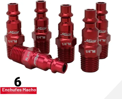 Miniatura 4 de Milton S-314MKIT ColorFit kit de acoplador y enchufe (estilo M, rojo) - 1/4 pulgadas NPT (14 piezas)