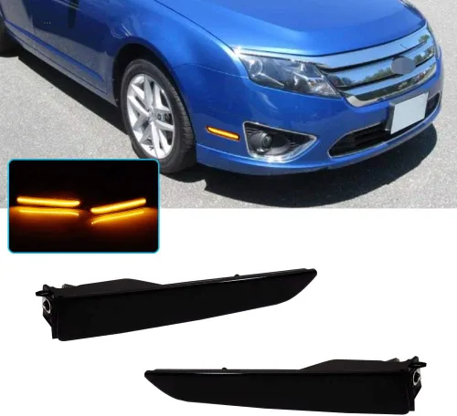Miniatura 8 de ADIIL Kit de carcasa de luz de señal de luz de señal de parachoques delantero de lente ámbar compatible con Ford Fusion 2010 2011 2012