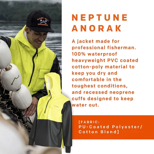 Miniatura 2 de Grundens Neptune - Sudadera de pesca comercial para hombre, impermeable, ajustable, Anorak