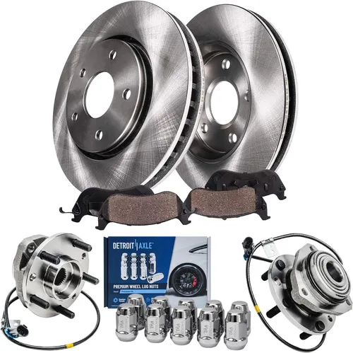 Miniatura 26 de Detroit Axle - Kit de frenos para Volkswagen Beetle Golf City Jetta Frenos de Disco Rotores Pastillas de Freno de Cerámica Reemplazo : Rotores