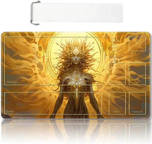 Miniatura 32 de Tapete de juego MTG cosido de alta calidad con zonas y parte trasera de goma antideslizante, tapete de juego TCG para MTG y otros juegos de cartas