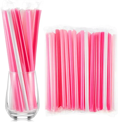 Miniatura 26 de Tessco for you 600 piezas de 25 cm de pajitas jumbo para batidos a granel de 10 mm de plástico desechable con burbujas de té de boca ancha envueltas