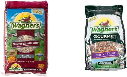 Miniatura 9 de Wagner's 62006 Mezcla de 20 libras del medio oeste y 18542 alimento para pájaros silvestres de maíz agrietado de 10 libras