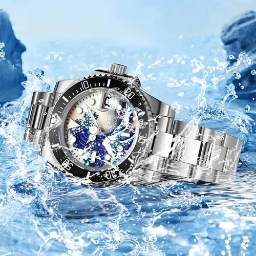 Miniatura 7 de ADDIESDIVE Reloj de buceo automático estéril para hombres Surf Dial pulsera de acero inoxidable MY-H3-2