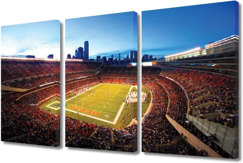 Miniatura 15 de 3 piezas de arte de pared deportivo del equipo de fútbol de los Vikings de Estados Unidos, pinturas de estadios deportivos Minnesota, Estados