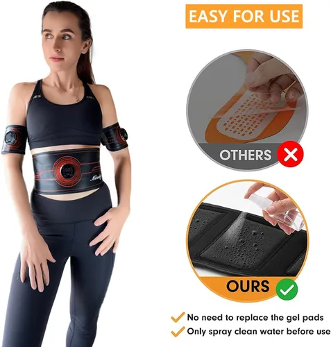 Estimulador de Abdominales Entrenamiento Muscular Equipo de Ejercicio Fitness Cinturón Tonificador de Núcleo Abdominal para Abdomen/Brazo/Pierna