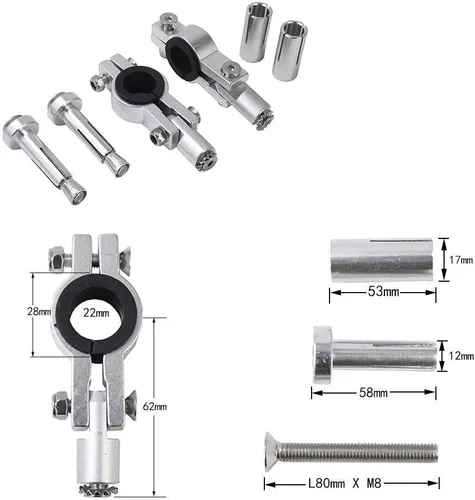 Miniatura 5 de Guardamanos universal para motocross, protector de mano universal de 7/8 pulgadas, 0.866 in y 1 1/8 pulgadas, 1.102 in, barra de cepillo para ATV