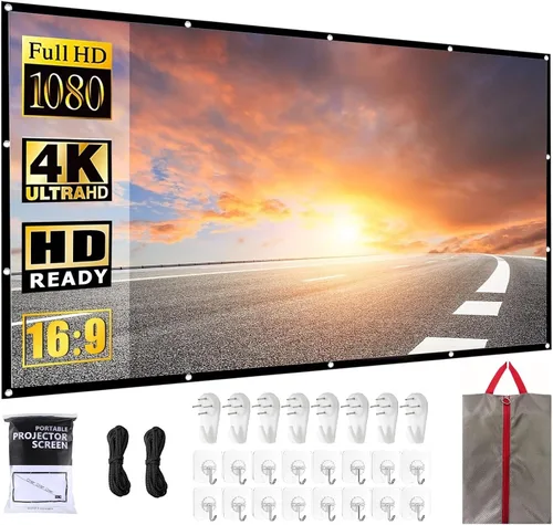 Miniatura 8 de Pantalla para proyector de 60 pulgadas, portátil, para interior y exterior, 16:9, plegable, sin arrugas, 1.1 GAIN, 160° de visualización, compatible