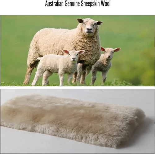 Miniatura 5 de Funda para cinturón de seguridad de automóvil de lana de oveja genuina suave, 2 piezas, almohadilla para hombro del cinturón de seguridad para una