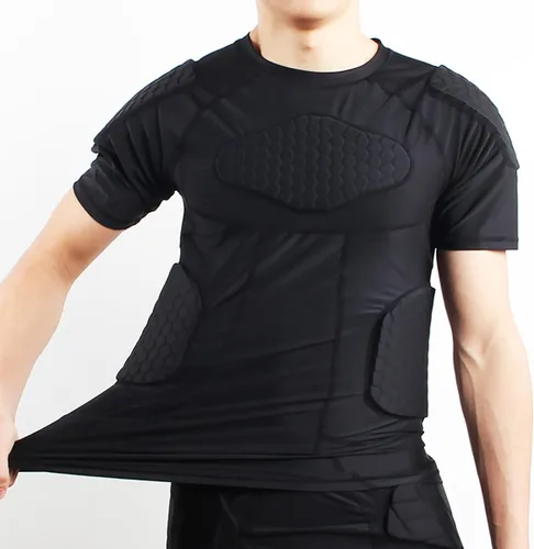 Conjunto de equipo protector de fútbol acolchado para hombre, traje de entrenamiento para fútbol, baloncesto, paintball, protector de costillas