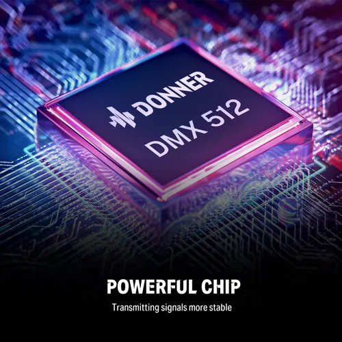 Miniatura 7 de Donner Receptor transmisor inalámbrico DMX512 DJ 2.4G DMX Controlador inalámbrico 5 receptores con batería incorporada y cúpula de luz y 1