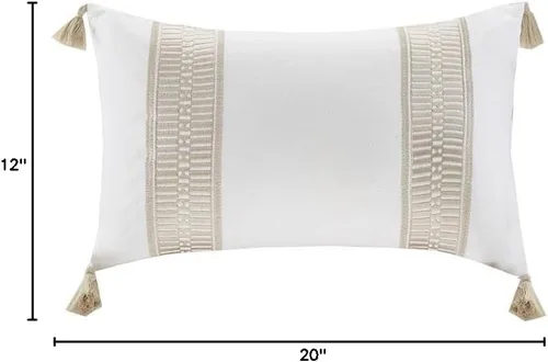 Miniatura 4 de Harbor House Anslee - Almohada decorativa rectangular de lino y algodón, bordada, estilo cabaña/país, 12 pulgadas de ancho x 20 pulgadas de largo