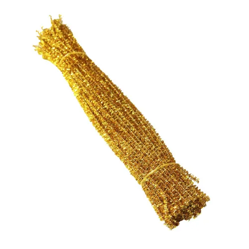 AKOAK 100 tallos metálicos de felpilla brillante de 0.236 pulgadas x 1.182 pulgadas, tallos de oropel con alambre para manualidades y manualidades