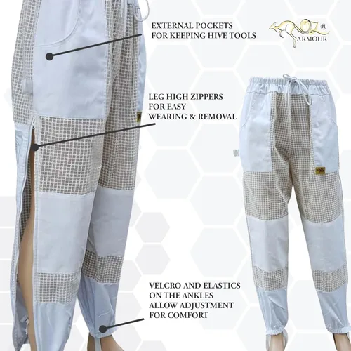 Miniatura 3 de Chaqueta de traje de apicultura, pantalones/pantalones con 2 velos de esgrima capucha y sombrero de ala redonda, disfraz de malla ventilada de 3