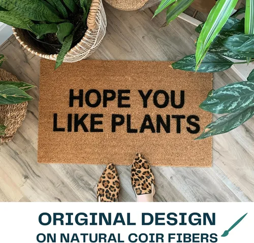 Miniatura 5 de NICKEL DESIGNS Plant Doormat, 18 x 30 Inch, Heavy Duty Natural Coir Fibers, UV and Weather Resistant, Funny Front Porch Decor, Plant Lover Theme