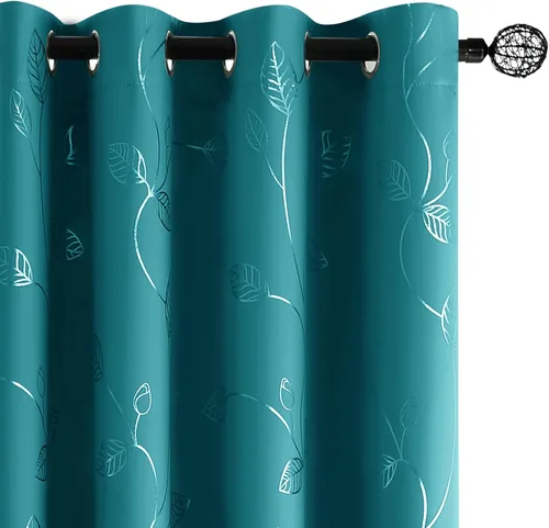 Miniatura 60 de BUHUA - Cortinas opacas blancas, cortinas plateadas, juego de 2 paneles de cortinas con ojales para dormitorio, elegante tratamiento de ventana