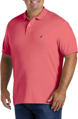 Nautica - Camiseta tipo polo de manga corta para hombre diseño de algodón suave y color liso con ajuste clásico