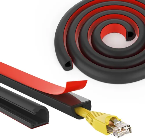 Miniatura 15 de UOMTFAI Cubierta de cable de pared de 39 pulgadas, cubierta de cable autoadhesivo para cables, cubierta de cable flexible para gestión de cables